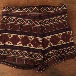 Knit women geometric print shorts